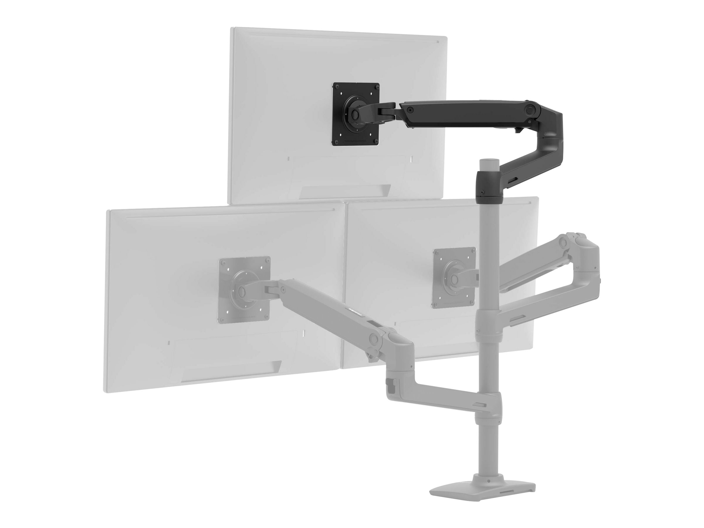 Ergotron LX Dual Stacking Arm Erweiterung und Ringsatz 98-130-224, Mattschwarz