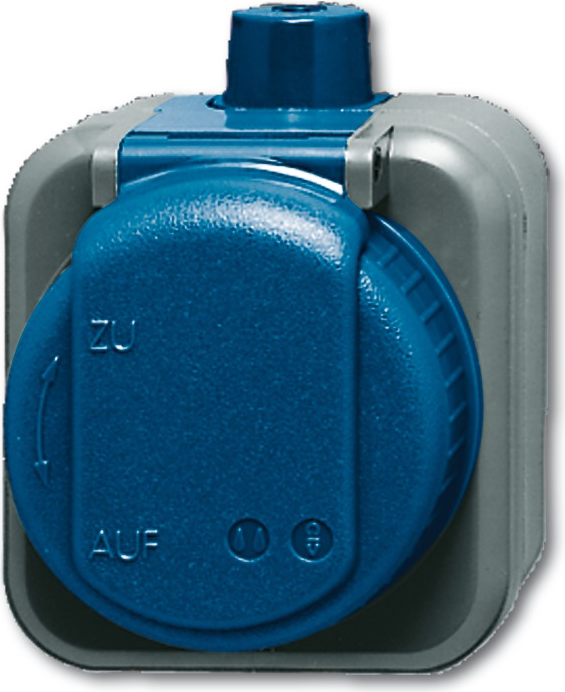 Busch Jaeger 2083-0-0343 Steckdose CEE 7/3 Blau - Grau (2083-0-0343)