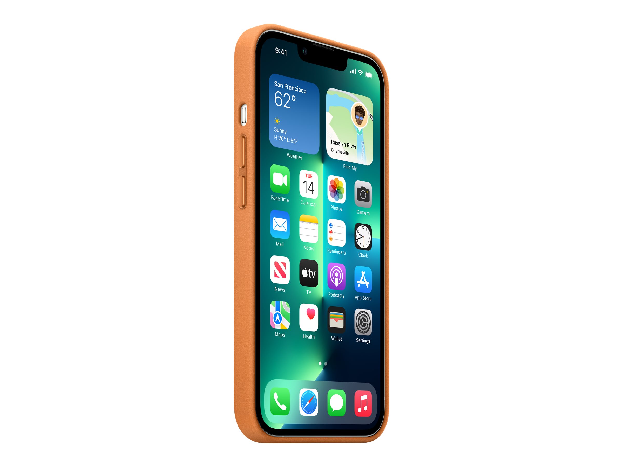 Apple Leder Case mit MagSafe für iPhone 13 Pro 6,1" Golden Brown
