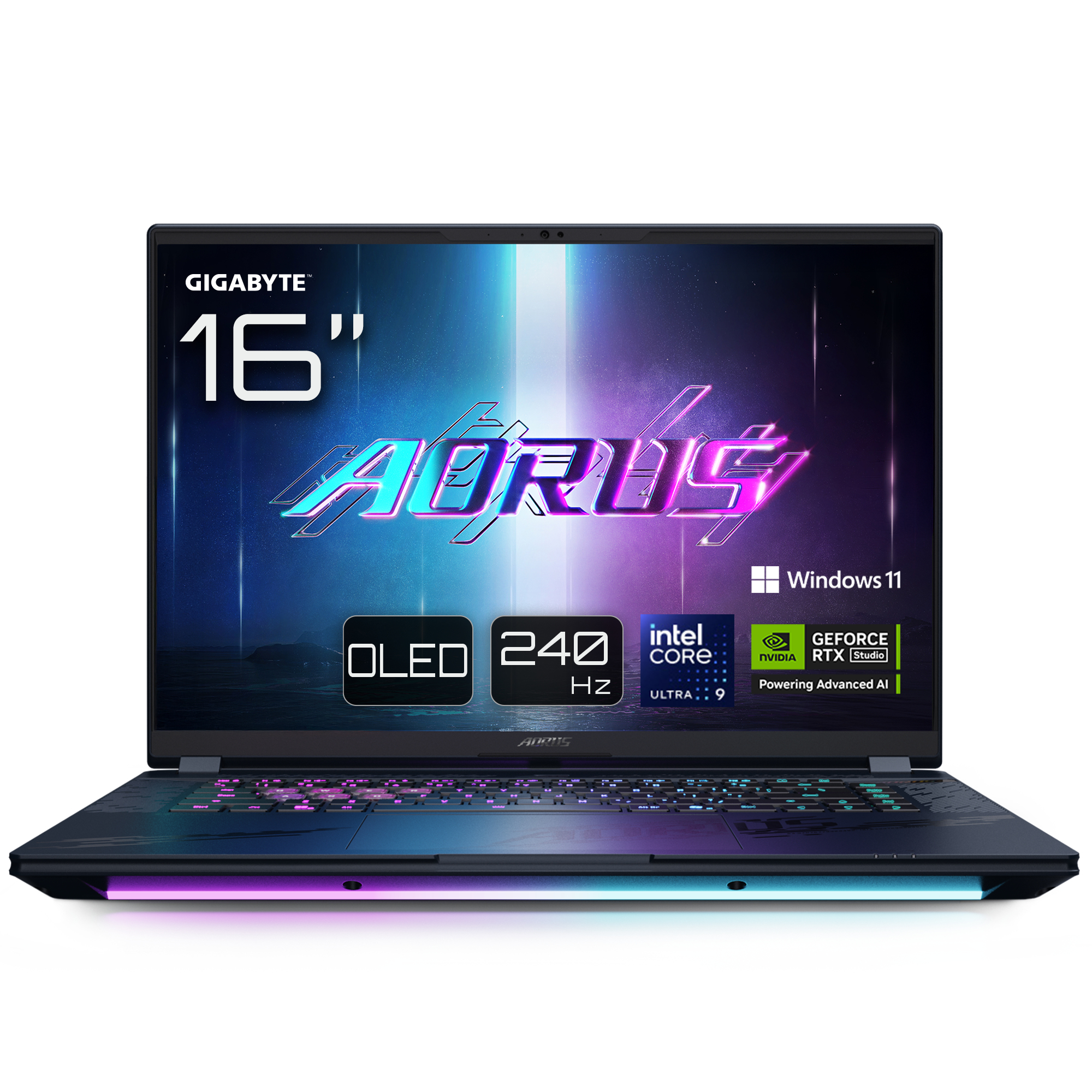 Gigabyte AORUS MASTER 16 BYHC5DEE65SP Gaming-Notebook 16" QHD+ OLED 240 Hz Intel Core Ultra 9 RTX 5080 32 GB RAM 2 TB SSD Windows 11 Pro Dark Tide