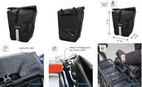 FISCHER Fahrrad-Gepäckträgertasche PLUS Emendo wasserdichtes Material, geschweißte Nähte, mit Sicher - 1 Stück (115808)