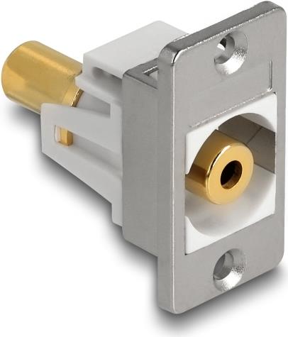 Delock Panel Mount Klinkenbuchse 3.5mm 3 Pin zu 3 vergoldet silber (90883)