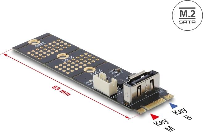 Delock Adapter M.2 Key B Stecker zu SATA vertikal (64290)