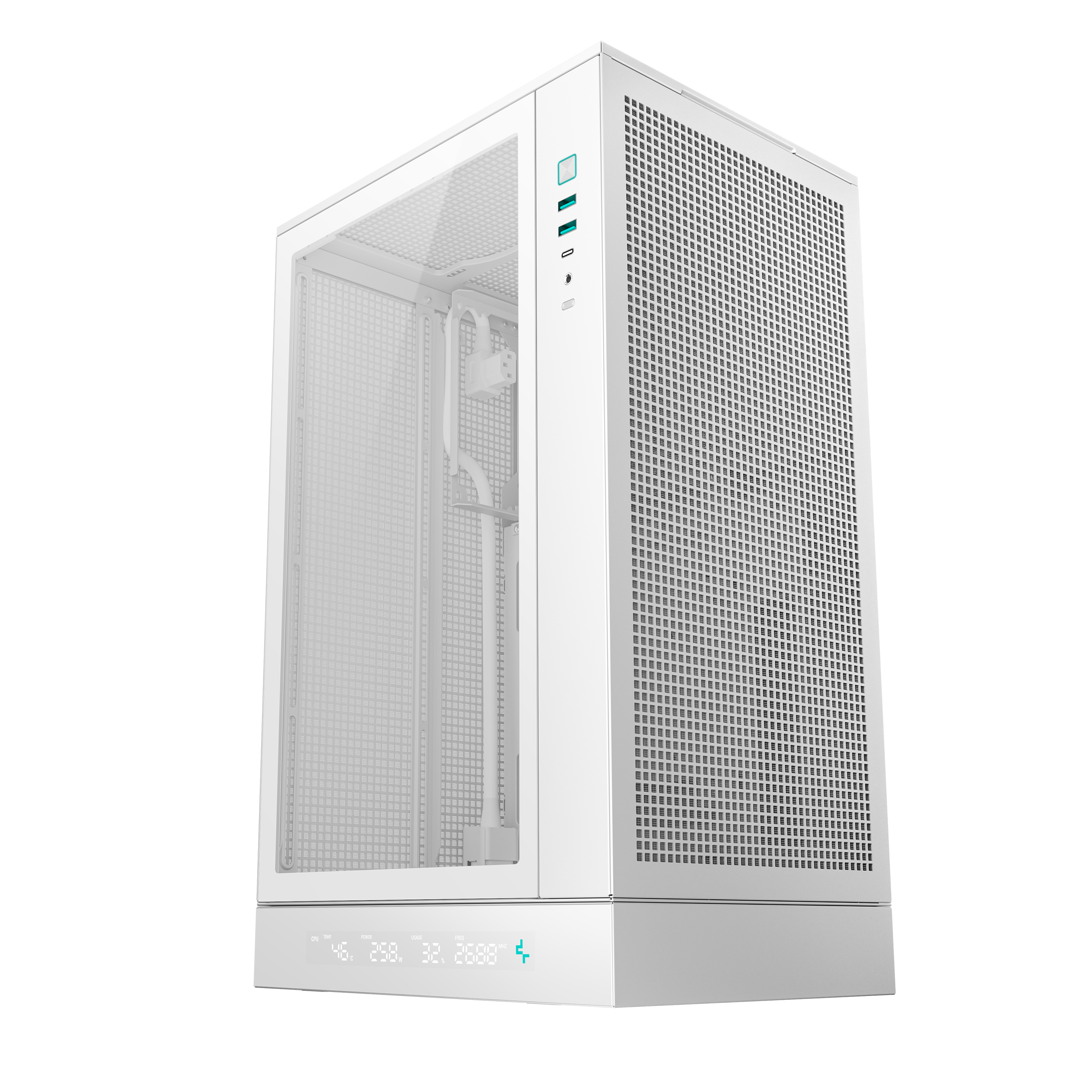 DeepCool CH270 Digital WH Mini Tower micro ATX Gehärtetes Glas Weiß