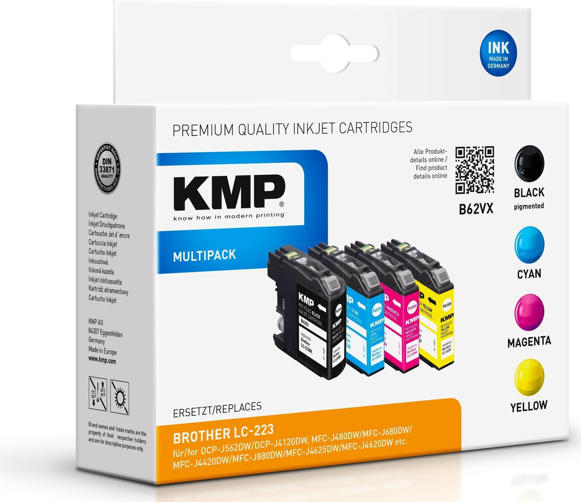 KMP B62VX 4er-Pack Schwarz, Gelb, Cyan, Magenta (1529,4005)