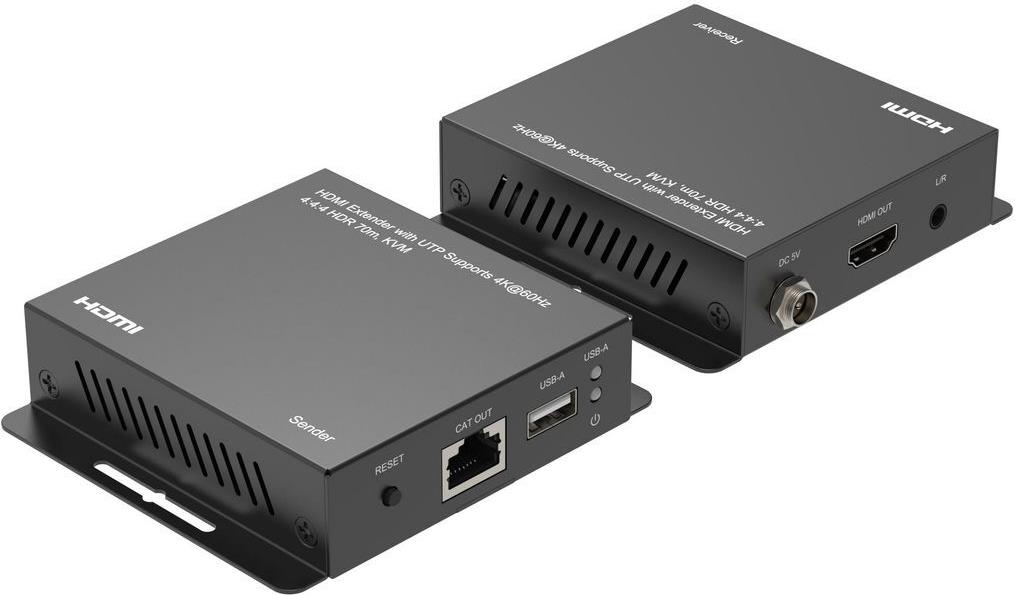 MicroConnect 4Ka60Hz HDMI Extender with KVM function over ethernet - Ethernet (MC-HDMIKVMEXT-70M)