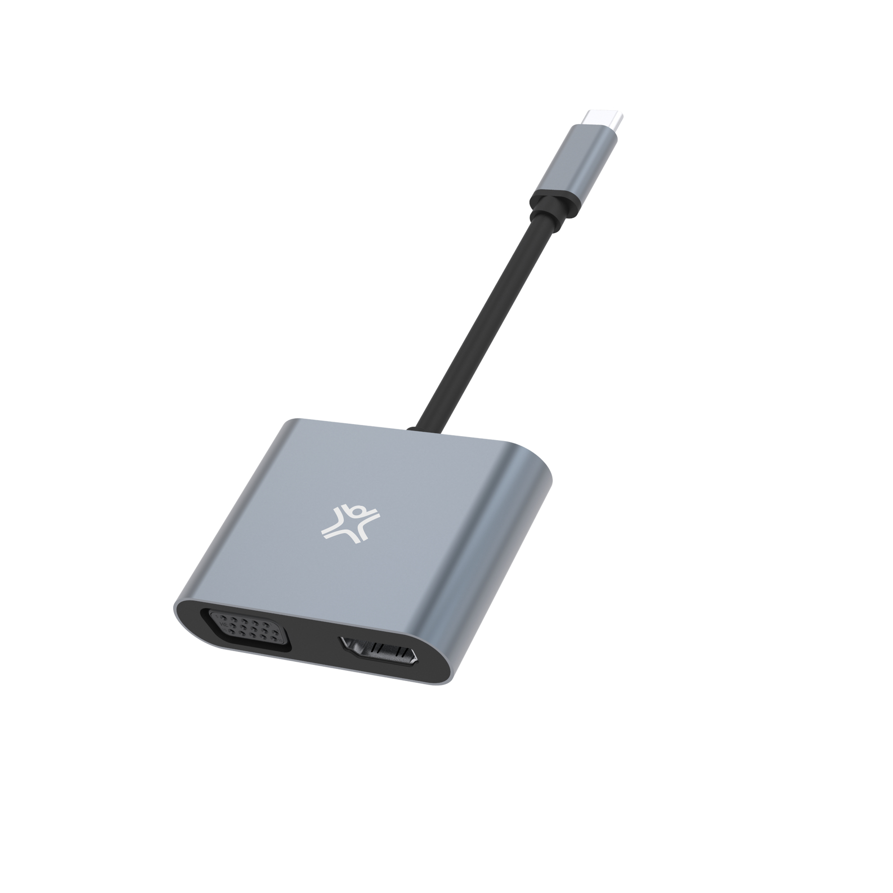 XtremeMac Type-C to HDMI & VGA Adapter USB-C HDMI VGA 4K Sidereal Gray