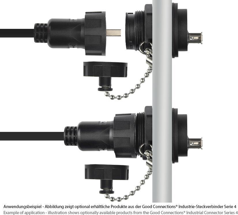 Alcasa IC04-U205. Stecker: USB A, Produktfarbe: Schwarz, Steckerverbindergeschlecht: Weiblich (IC04-U205)