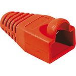 Knickschutztülle für Modularstecker RJ45, Rundkabel, rot, VPE 10 Stück Knickschutztülle mit Rastnasenschutz (253192)