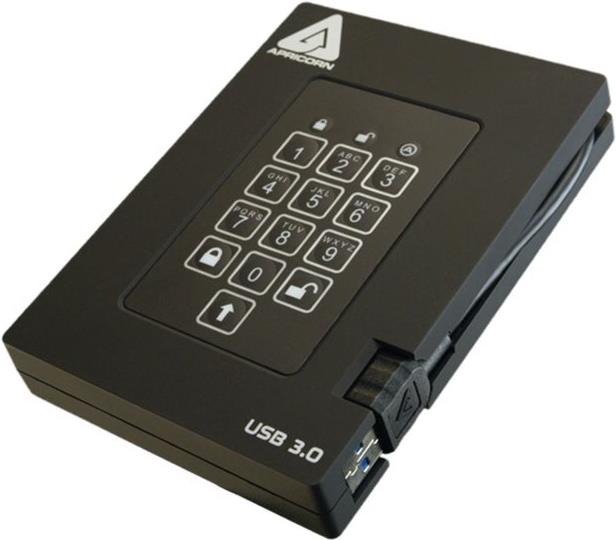 Apricorn Aegis Padlock Fortress 2,5" Externe SSD 1 TB USB 3.0 256-bit AES-XTS FIPS 140-2 Level 2 Schwarz