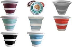 Linden Berg Eimer, faltbar, rund, 10 Liter, orange/weiß Gehäuse aus Polypropylen, farbige Einsätze aus flexiblem - 1 Stück (1071)