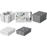 Esselte Aufbewahrungs- & Geschenkbox Home S, 3er Set, grau 100% recyclete Wellpappe, mit abnehmbarem Deckel, mit - 1 Stück (628281)