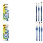 EBERHARD FABER Synthetikhaarpinsel-Set Winner, 4-teilig blau, Pinselspitze mit Aluminiumzwinge nahtlos befestigt - 1 Stück (579933)