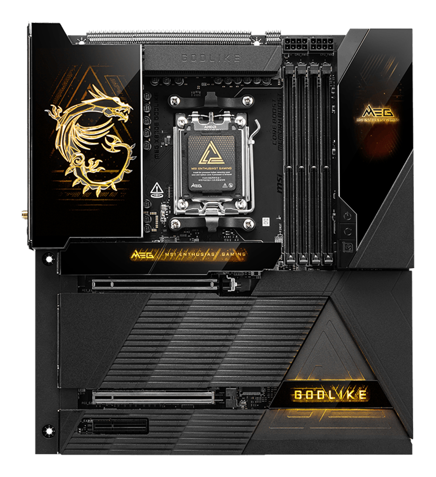 MSI MEG X870E GODLIKE Mainboard E-ATX Sockel AM5 DDR5 Wi-Fi 7 10G LAN Schwarz