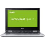 Acer Chromebook Spin 11 CP311-2H-C8M1 - Flip-Design - Celeron N4020 / 1.1 GHz - Chrome OS - 4 GB RAM - 64 GB eMMC - 29.5 cm (11.6") AHVA Touchscreen 1366 x 768 (HD) - UHD Graphics 600 - Wi-Fi 5, Bluetooth - Reines Silber - kbd: Deutsch