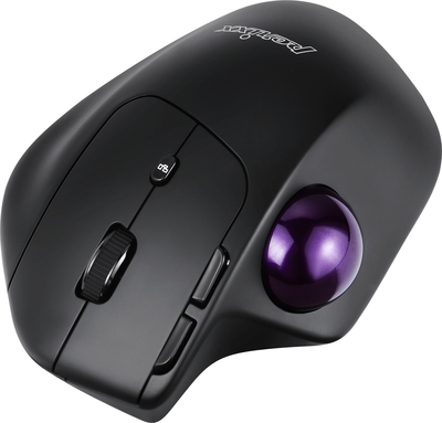 Perixx PERIMICE-720 Ergonomische Trackball-Maus kabellos 2.4 GHz/Bluetooth 1600 dpi Schwarz (PERIMICE-720)