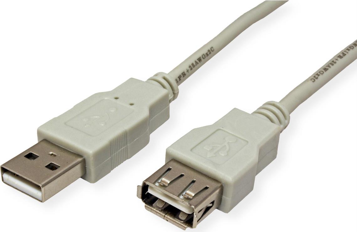 STANDARD USB 2.0 Verlängerungskabel, Typ A-A, ST/BU, beige, 1,8 m (S3112)