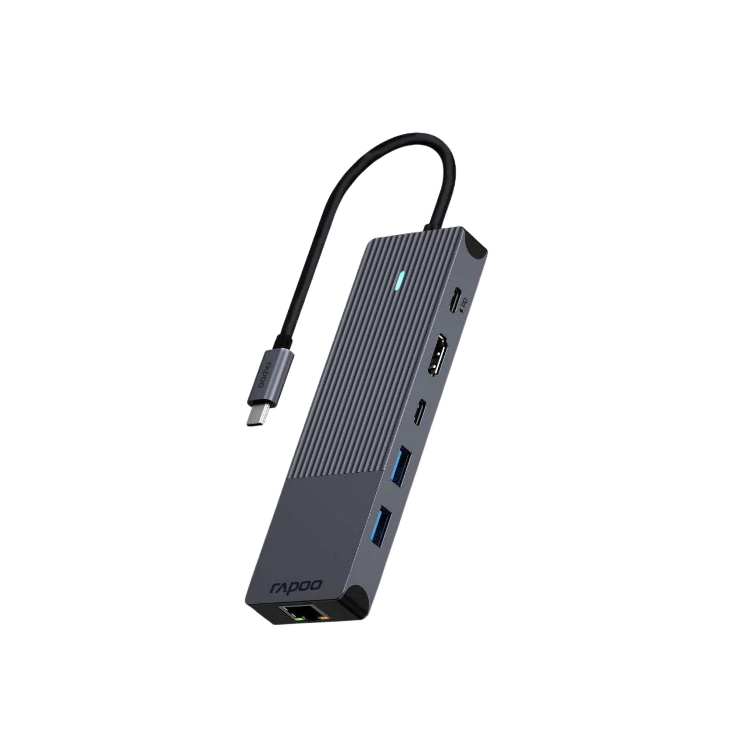 Rapoo UCM-2002 USB-C Dockingstation HDMI RJ-45 USB 3.2 Gen 1 Grau