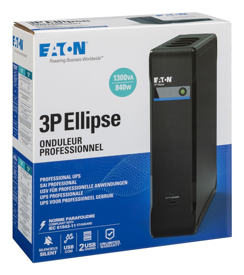 Eaton 3P Ellipse 1300 USB IEC USV 1300 VA Schwarz