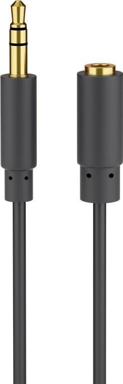 Wentronic Goobay 3,5mm-Klinke-Verlängerungskabel, Schwarz, 3 m - Klinke 3,5 mm-Stecker (3-Pin, Stereo) > Klinke 3,5 mm-Buchse (3-Pin, Stereo) (97120)