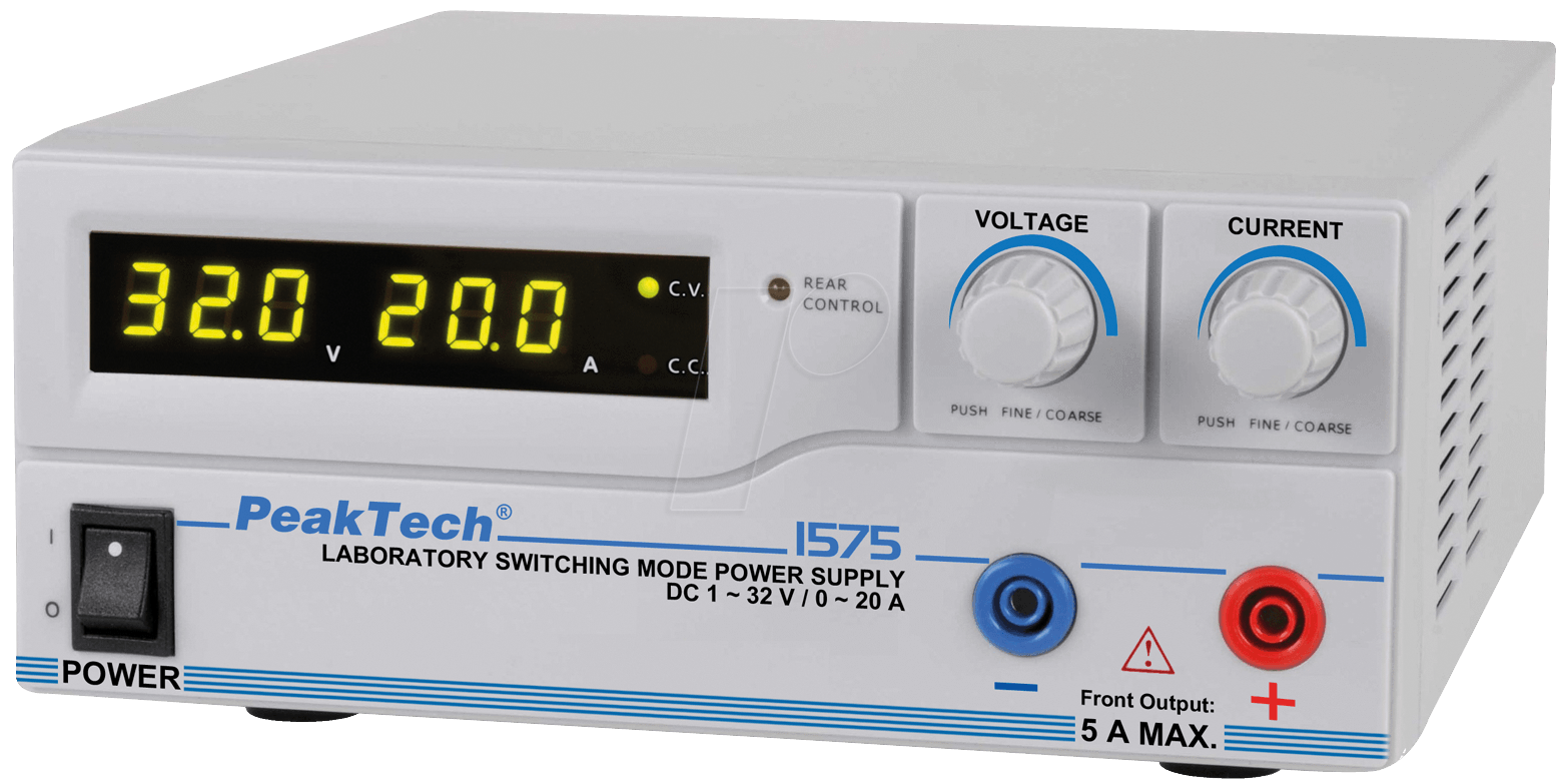 PeakTech Labornetzgerät 1 Kan. ...32 VDC VDC 20 A, Programmierbar (PeakTech 1575)