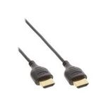 InLine® HDMI Mini Superslim Kabel A an A, High Speed HDMI® Cable with Ethernet, schwarz / gold, 0,5m (17555S)