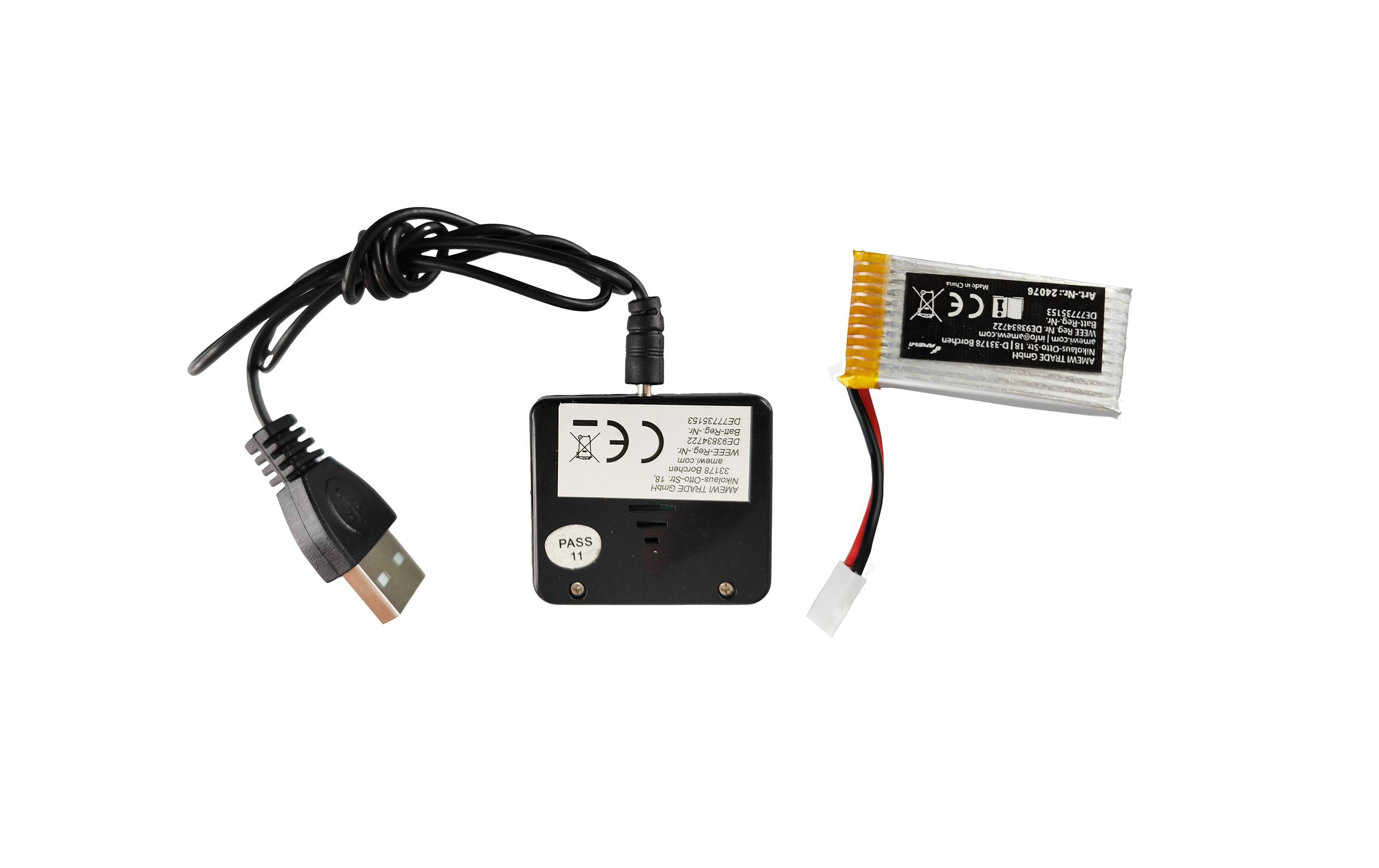 Amewi AM38 RC Flugzeug Elektromotor 3-Kanal 2,4 GHz Gyro RTF 510 mm Blau/Weiß