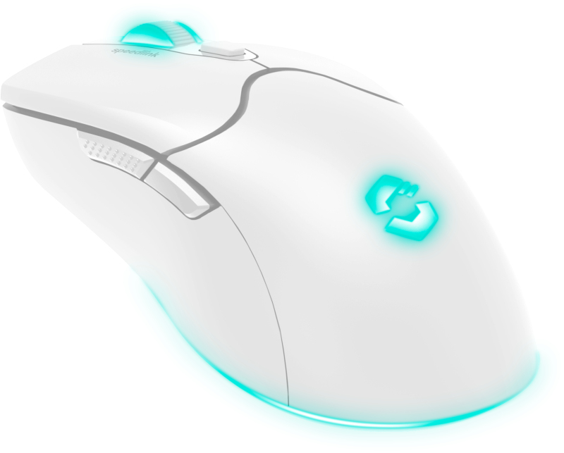 SPEEDLINK VELOX Gaming Maus Kabellos Optisch 4800 DPI 5 Tasten RGB Aufladbar Weiß