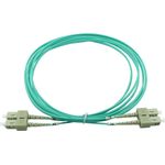 BlueOptics© Duplex LWL Patchkabel, SC-UPC/SC-UPC beige, 1 Meter, Multimode G50/125µm, OM3, Eingangsdämpfung: unter 0.2dB, Markenfaser, LSZH aqua / türkis, 2.0mm Tube, Keramik Ferrule, inkl. Messprotokoll (SFP3232EU1MK)