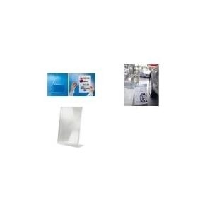 sigel Tischaufsteller, Acryl, DIN A4 quer, schräg, glasklar für einseitige Präsentation, besonders standfest (TA211)