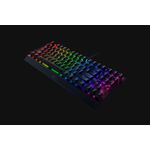 Razer Blackwidow V3 Tenkeyless. Tastatur Formfaktor: Volle Größe (100%). Tastatur-Stil: Gerade. Geräteschnittstelle: USB, Tastatur-Key Switch: Mechanischer Switch, Tastaturaufbau: QWERTY. Typ der Hintergrundbeleuchtung: RGB-LED. Empfohlene Nutzung: Gaming. Produktfarbe: Schwarz (RZ03-03491800-R3M1)