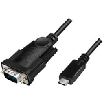 LogiLink USB-C RS232 Adapterkabel, 1,2 m, schwarz Anschlüsse: USB-C Stecker, DB9 Stecker, (AU0051A)