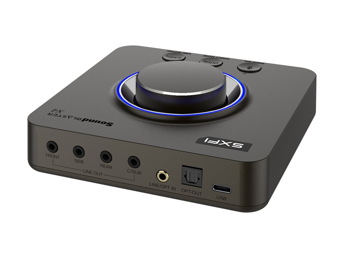 Creative Labs Sound Blaster X4 Externe USB-DAC, 7.1 Surround, 24-Bit / 192 kHz, USB-C, Schwarz