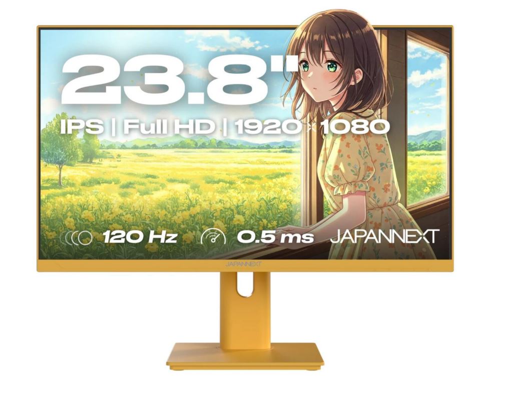 JAPANNEXT FHD Gaming Monitor 60,45 cm (23,8") 1920x1080 Pixel,IPS Panel, 0,5 ms, 120 Hz, AMD FreeSync, HDMI, VGA (JN-I238FHD120F-HSP-YE)
