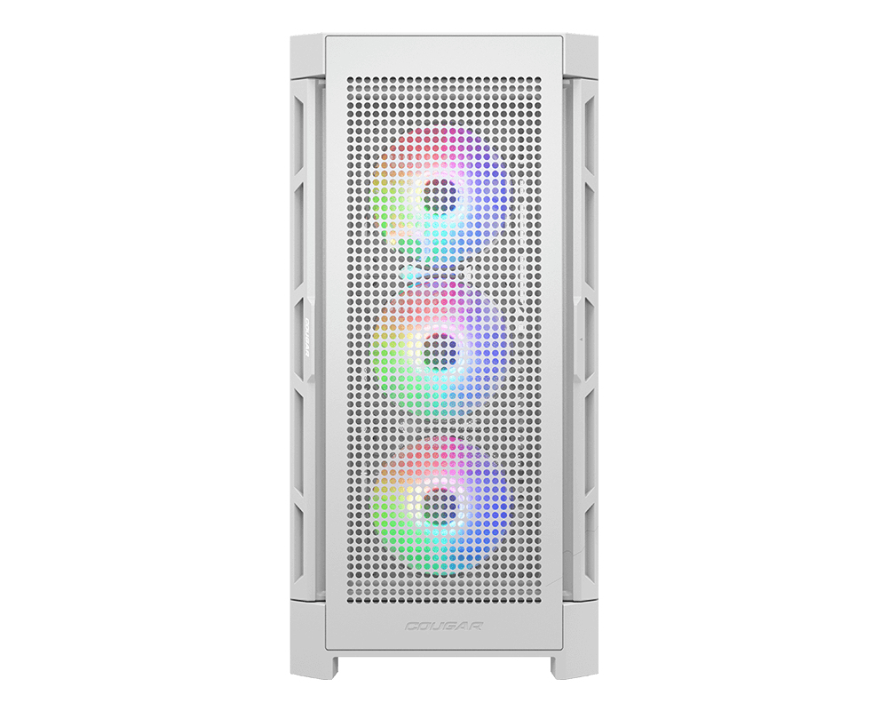 Cougar Duoface Pro RGB Gaming Midi Tower Gehäuse ATX EATX USB-C 3.2 Gen 2 Gehärtetes Glas Weiß