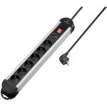 Renkforce RF-6417718 Überspannungsschutz-Steckdosenleiste 6fach Schwarz, Aluminium Schutzkontakt 1 St. (RF-6417718)