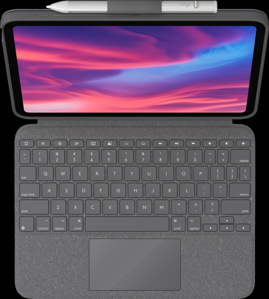 Logitech Combo Touch für iPad (10. Generation) Tastatur-Case mit Trackpad QWERTY UK Oxford Gray