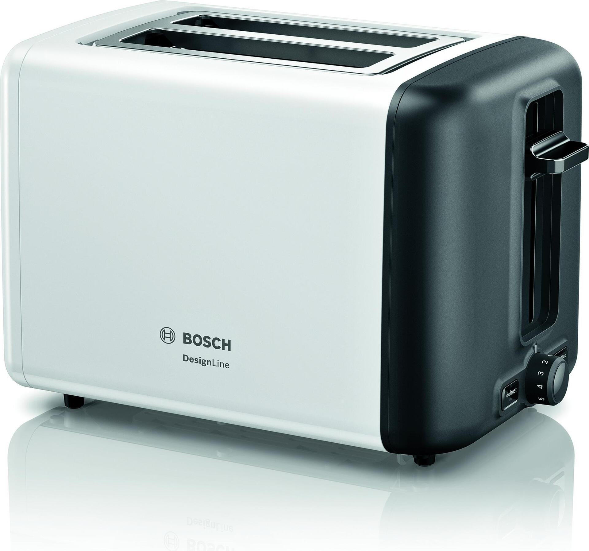 Bosch TAT3P421DE Toaster Schwarz - Weiß (TAT3P421DE)
