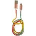 LC-POWER Kabel USB-Micro-1M-3 1m Rainbow Glitter,USB A auf Micro-USB (LC-C-USB-MICRO-1M-3)