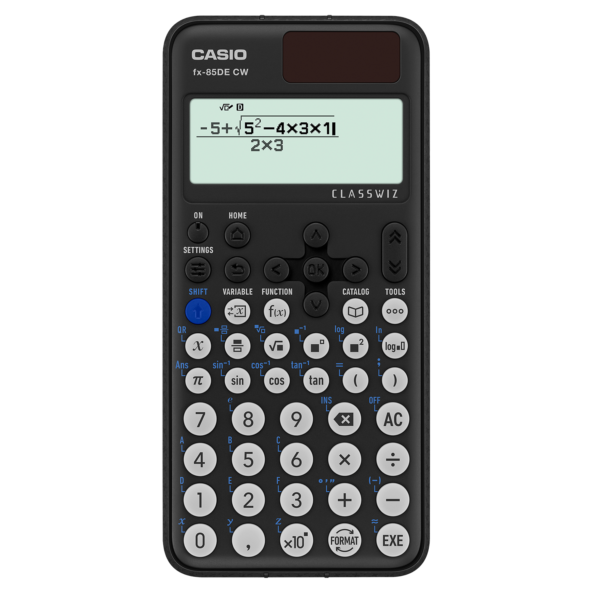 Casio FX-85DE CW Wissenschaftlicher Taschenrechner 12 Ziffern Schwarz