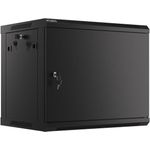 Lanberg Rack Wandschrank 19" 9U/600X450 Metalltür schwarz (WF01-6409-00B)