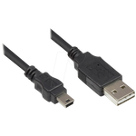 Alcasa 3310-EU005 USB Kabel 0,5 m USB 2.0 USB A Mini-USB B Schwarz (3310-EU005)