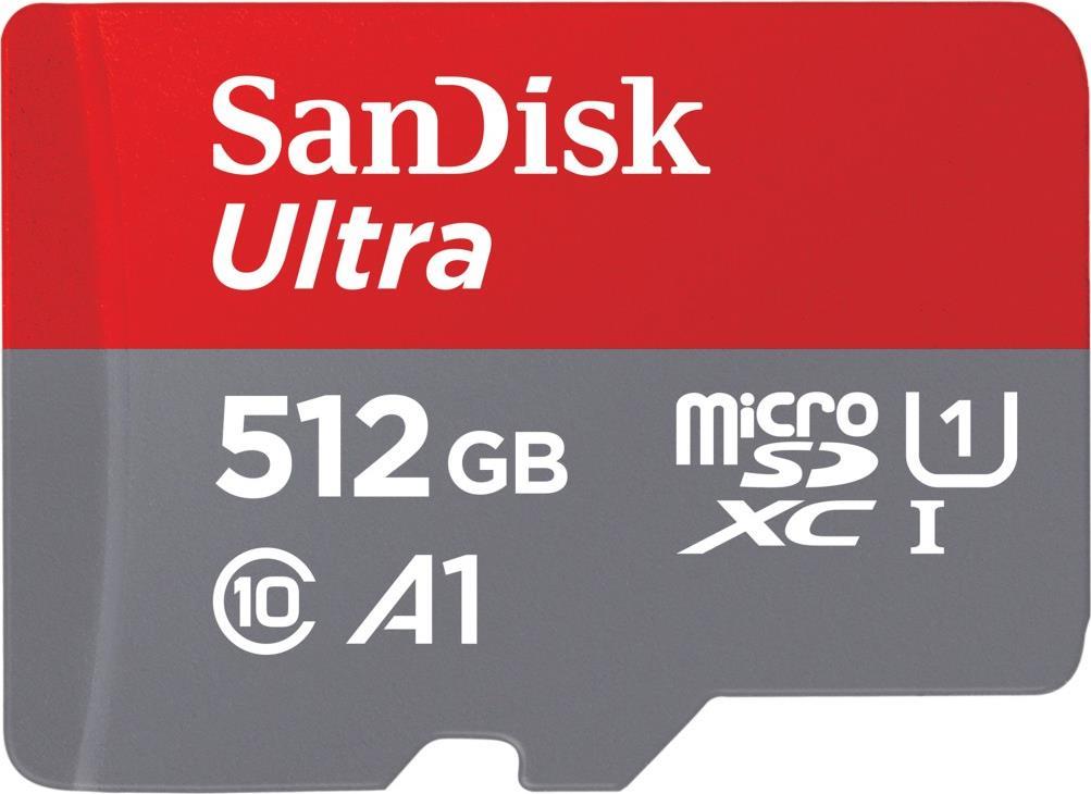 SanDisk microSDHC Ultra 512GB (UHS-1/Cl.10/100MB/s) + Adapter, Tablet (00215485)
