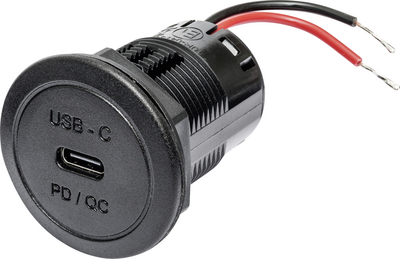 ProCar Power USB-C Einbausteckdose PD/QC 60 Watt ohne LED 12 V, 24 V (67351050)