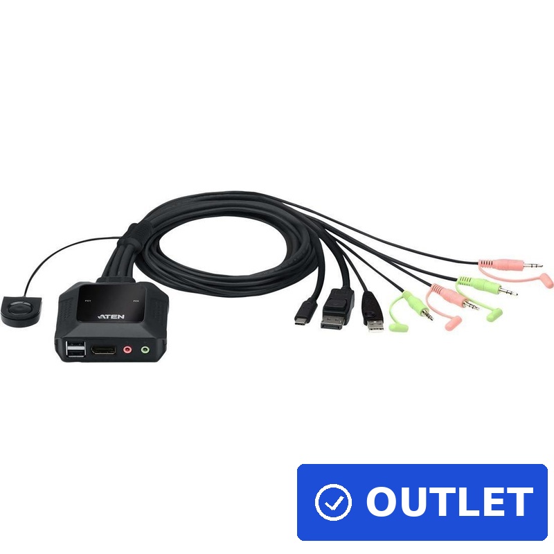 ATEN 2-Port USB-C-DisplayPort-Kabel KVM Switch (CS52DP)