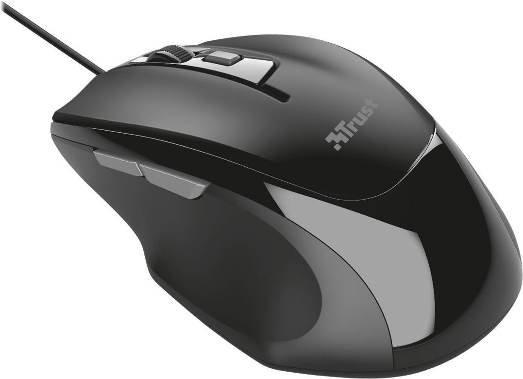 Trust Voca Comfort Maus USB 2400 DPI 6 Tasten Schwarz