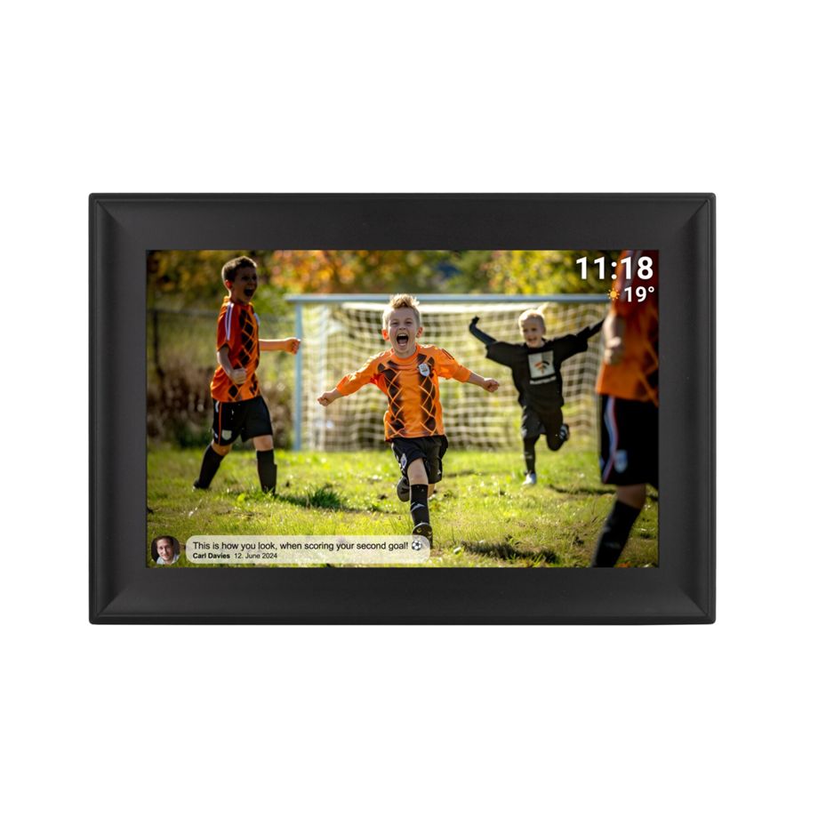 Denver Frameo PFF-1080 schwarz - Smart 10,1 Zoll / 25,65 cm Wi-Fi Bilderrahmen mit HD IPS Touchscreen & 16 GB Flash Storage (eMMC) [Energieklasse C] (119101040510)