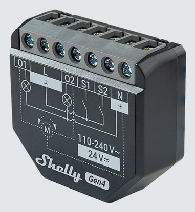 Shelly 2PM Gen4 Unterputz-Relais 2 Kanäle max. 16 A Messfunktion WLAN Schwarz