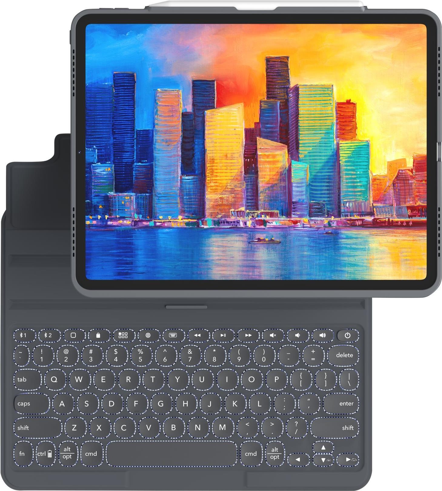 ZAGG Pro Keys Tastatur Folio QWERTZ Bluetooth für iPad Pro 12,9" 3.–5. Generation Charcoal