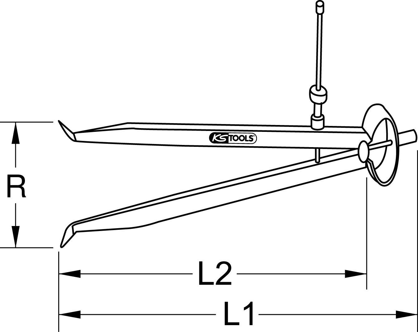 KS TOOLS Präzisions-Feder-Lochzirkel-Innentaster, 144mm (300.0421)